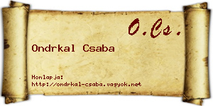 Ondrkal Csaba névjegykártya